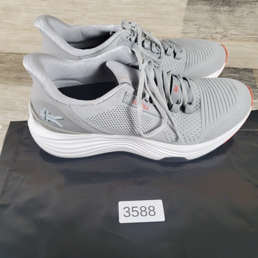 Kuru Atom 2 Mens Shoes Sz 8.5 M Running Dove Gray Bright White Lace Up Sneakers - Picture 12 of 12
